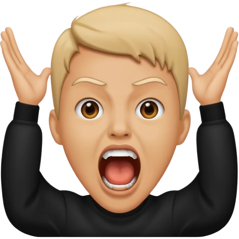 scream in black clothing emoji