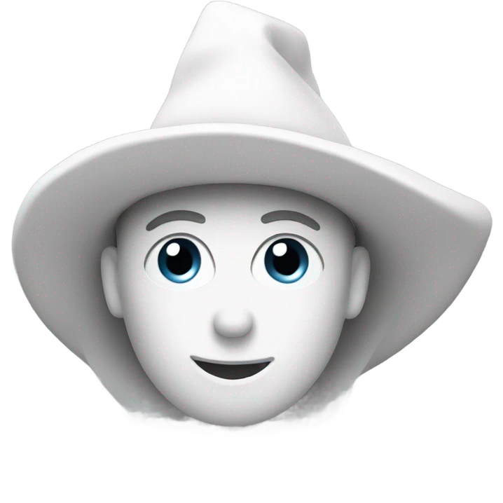 White pointy hat emoji