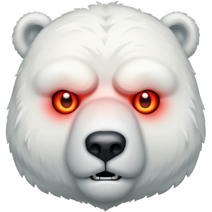 Eisbäre mit grimmigen bösen Blick und leuchtenden roten Augen emoji