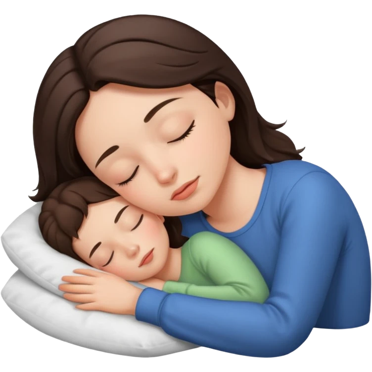 Brunette girl sleeping emoji