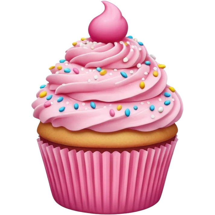 Cupcake with pink icing emoji