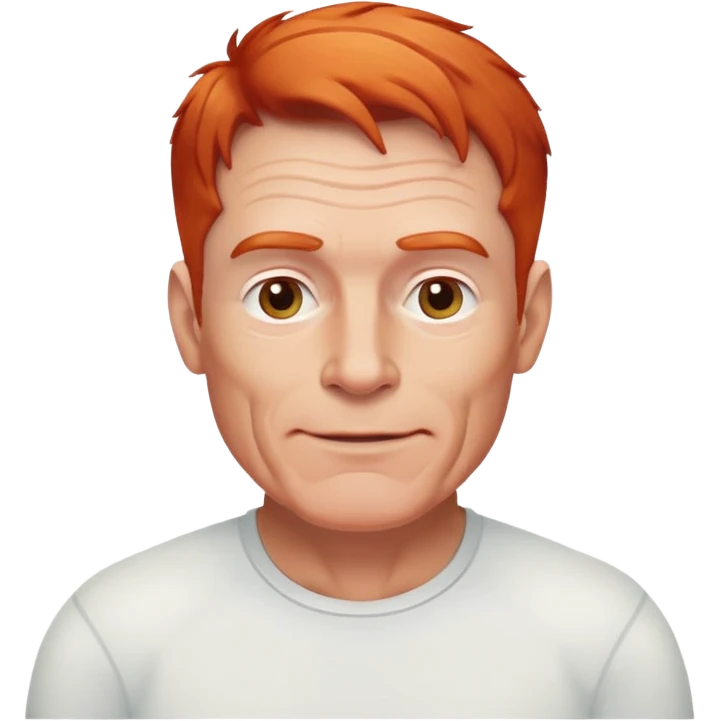 60-year-old white male, athletic build, friendly expression, receding red ginger hair emoji