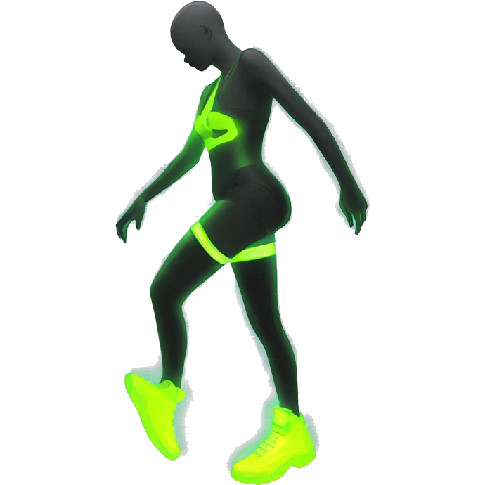 Rave party dancing prosthetic leg neon smoking emoji