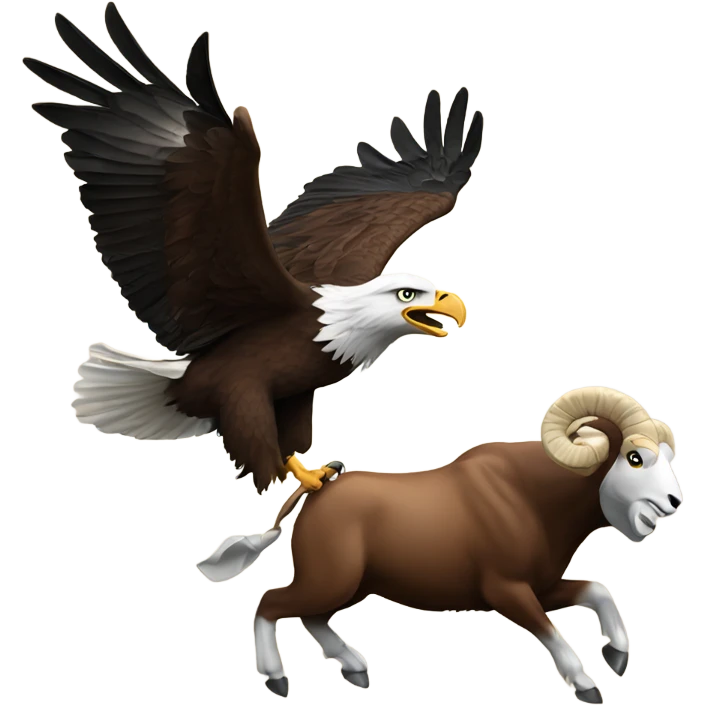 An eagle going after a ram emoji