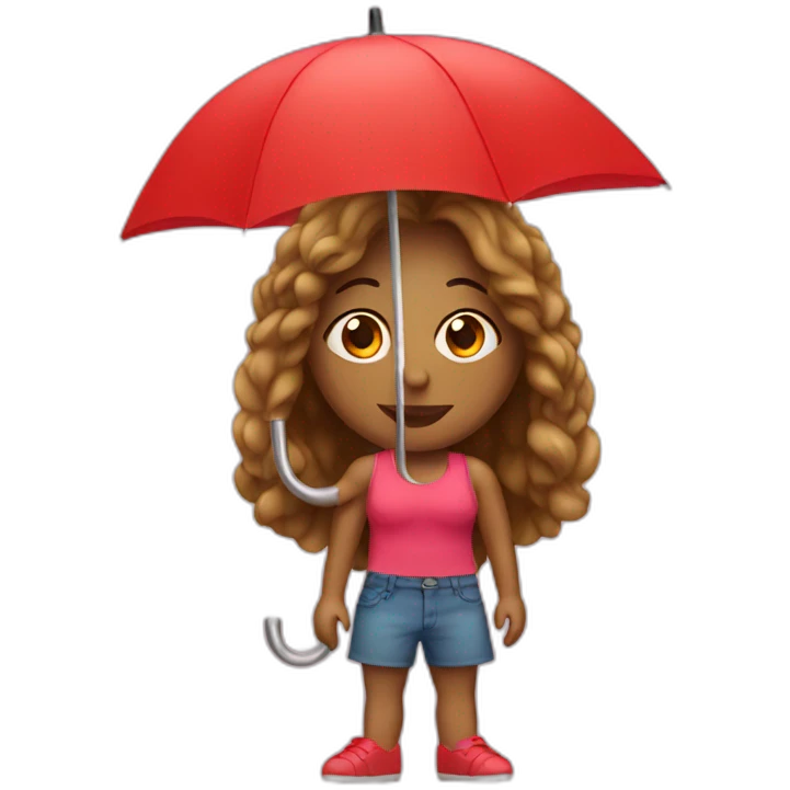 trans women with red umbrella emoji