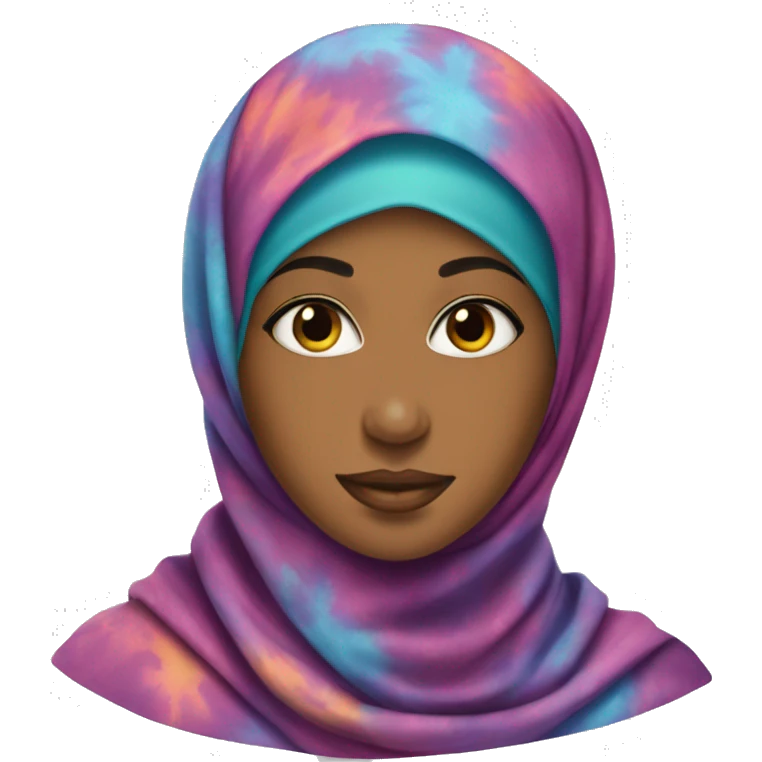 Beautiful-woman-wearing-tye-dye-hijab emoji