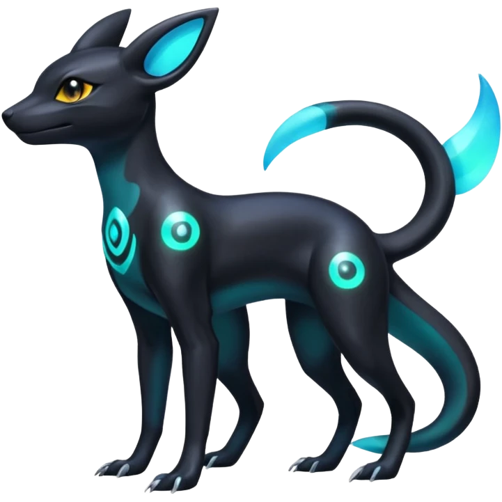Shiny Aural Umbreon-Amaura-Salandit-Fakémon-fusion (full body) emoji