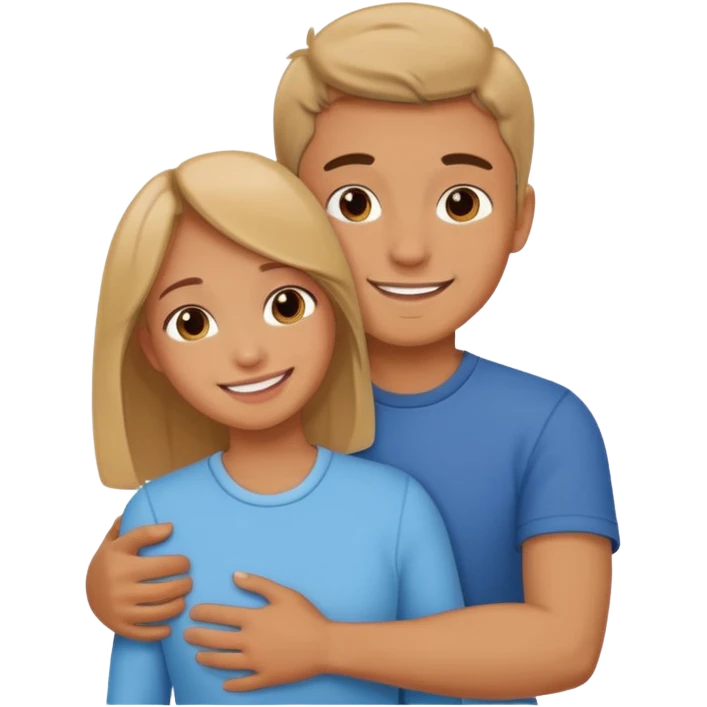  un homme serre sa sœur dans ses bras emoji