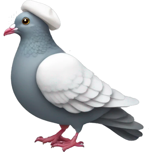 pigeon with a white bonnet from handmaid's tale emoji