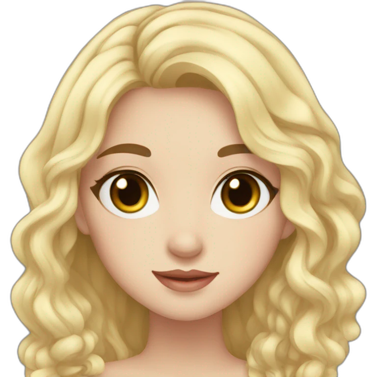Beautiful girl,Black hair,wavy hair，long hair,White skin,oval face,big eyes,Black eyes,Chinese emoji