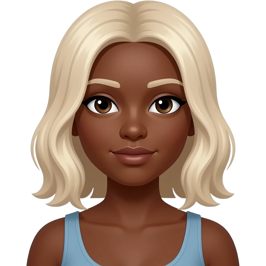Platinum Blonde hair color black woman emoji emoji