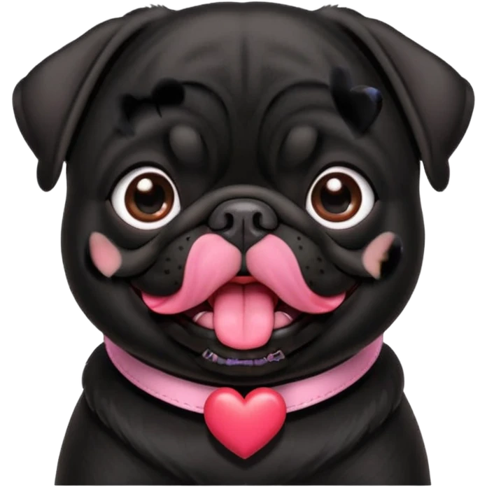 black pug valentines emoji