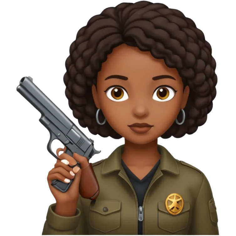 Black girl with a gun emoji