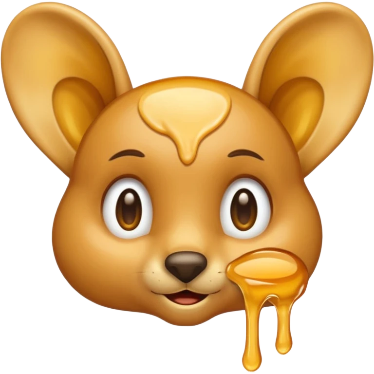 A big ear, with honey dripping on it emoji
