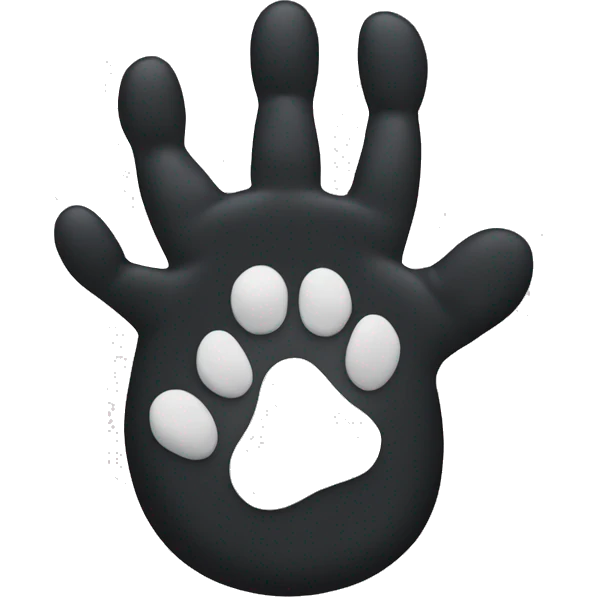 Polydactyl cat paw . Mostly Black with some white  emoji
