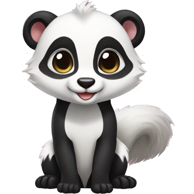 Cute skunk-panda-ferret-hybrid full body emoji