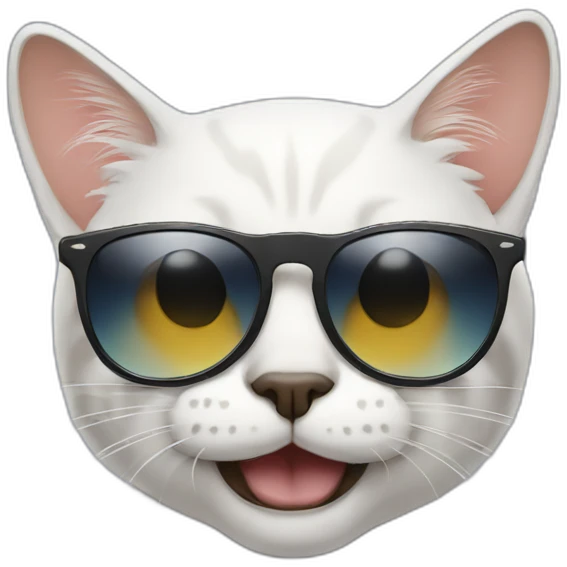 Crying and laughing cat wearing sunglasses emoji