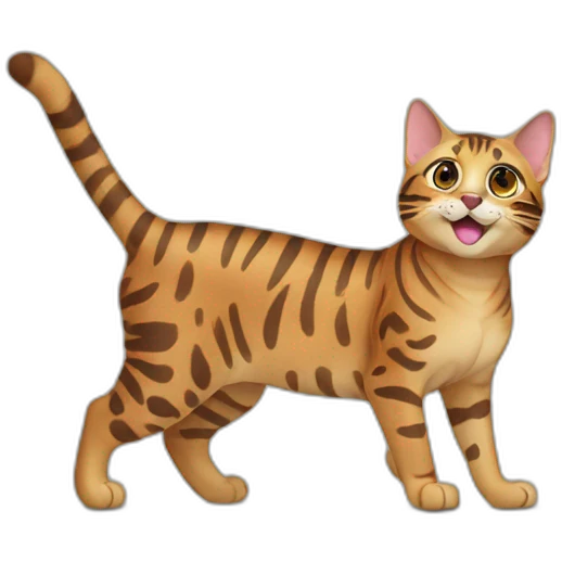 Bengal cat waving emoji