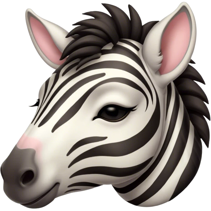 Meme-Worthy Cute Sleeping Zebra Portrait Emoji, Head resting peacefully with a contented smile, showcasing a lean, graceful build and a luxuriously soft striped fur, a refined, equine head with a long snout and alert ears, and eyes shut in a serene, restful nap, Simplified yet hilariously adorable features, highly detailed, glowing with a soft, drowsy light, high shine, relaxed and utterly lovable, stylized with an air of playful laziness, bright and heartwarming, soft glowing outline, capturing the essence of a comically sleepy zebra that feels like it could instantly become the next viral sensation of adorable slumber! emoji