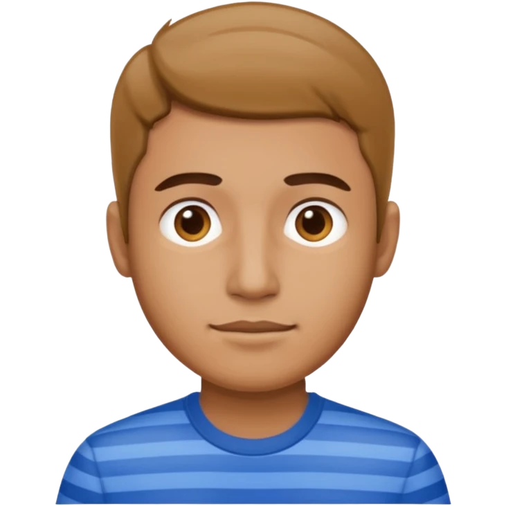 Man with blue Striped Shirt not t shirt emoji