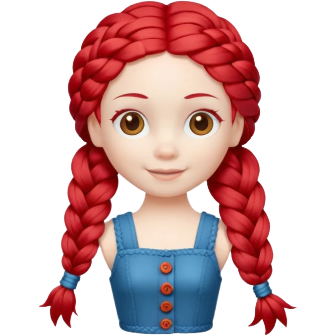 Doll with Red Hair – toy figure with braided red yarn hair.











































 emoji