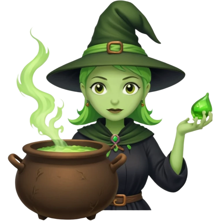 green witch cooking potion emoji