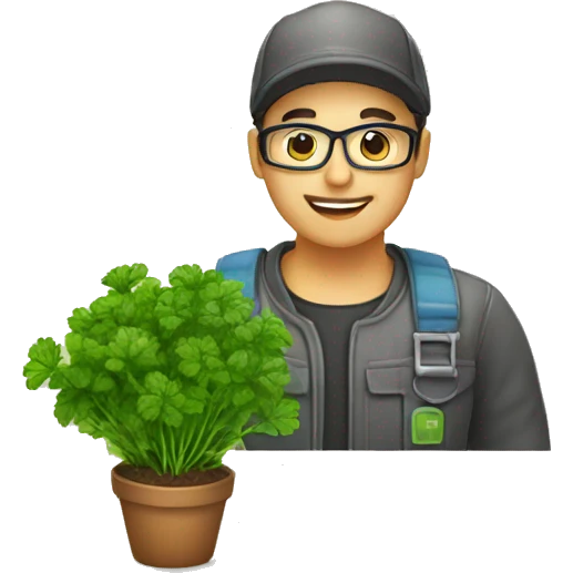 Developer with parsley plant emoji