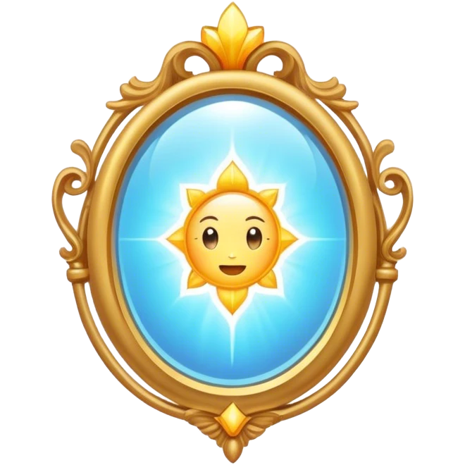 magic mirror reflecting a bright soul light emoji