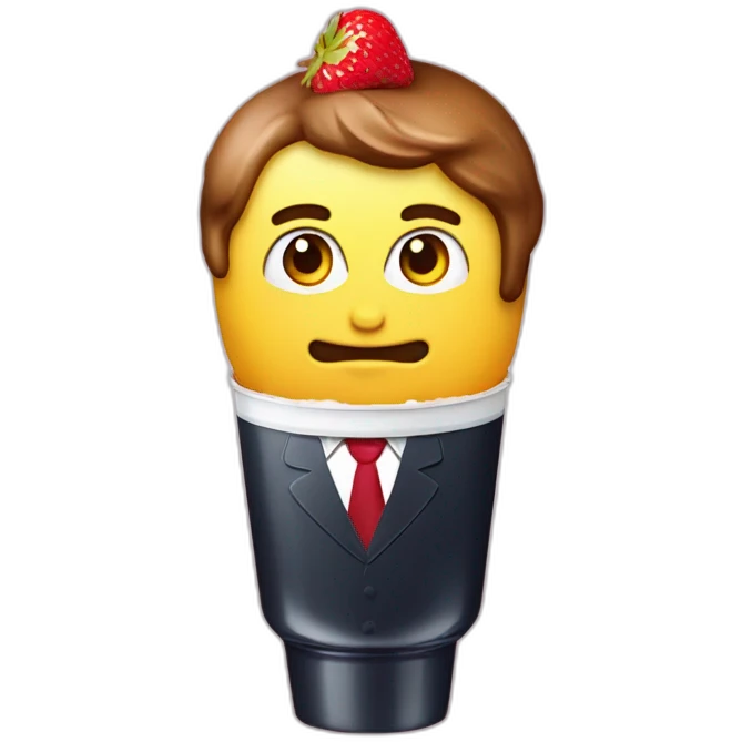 Macron glace a la fraise emoji