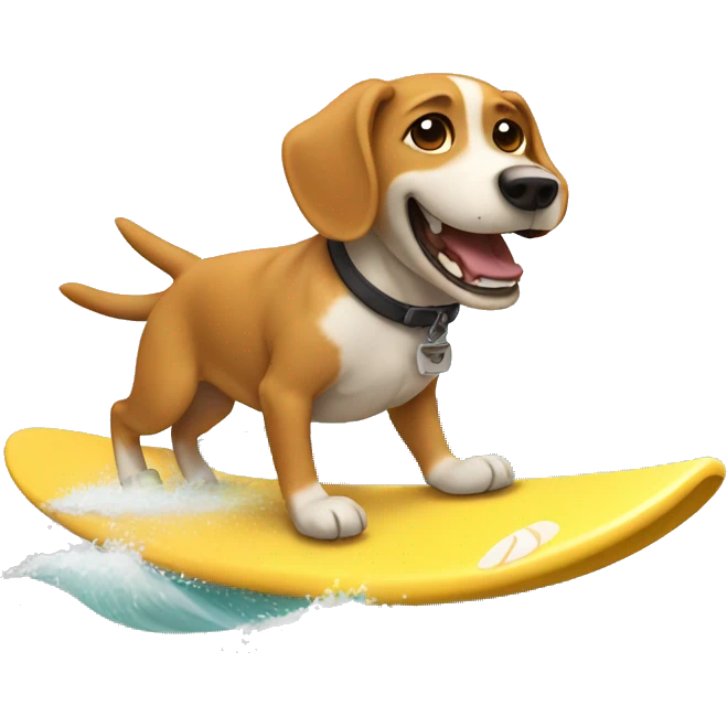 Dog surfing emoji