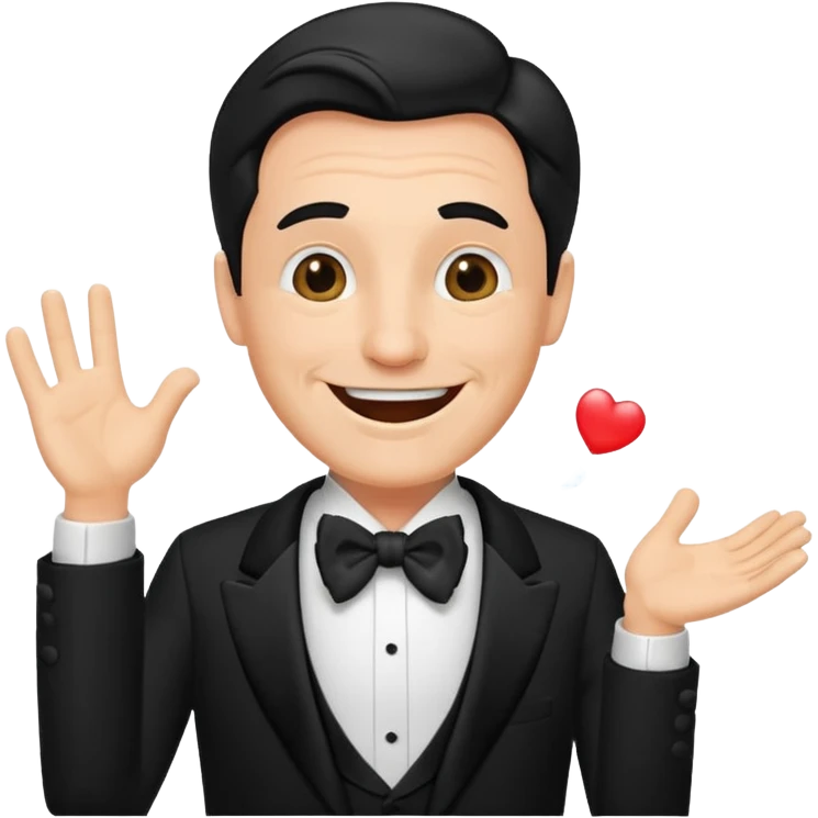 een man van 50 die een theather voorstelling geeft en een leuke grap maakt emoji