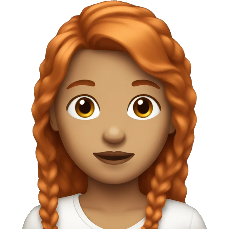 Girl with copper hair and shag mullet
 emoji