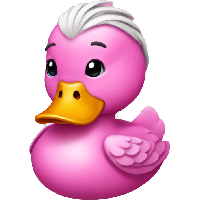 pink duck with arrows on the eyes and braids on the bangs emoji