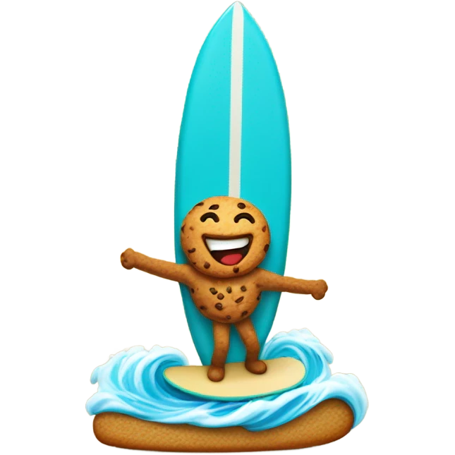 Cookie on a surf board emoji
