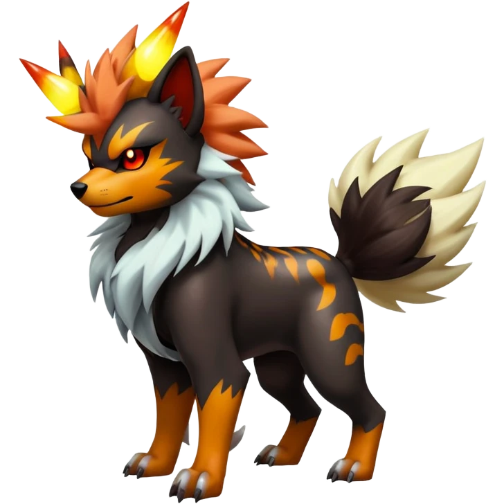 Shiny Gothic Exotic Punk’ish Cool Colorful Epic Futuristic Houndoom-Arcanine-Zorua-Torracat-Pokémon-Fakémon-hybrid-creature emoji