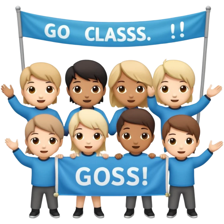 chibi style for students music play, 文案：为二一班打call emoji