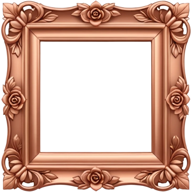 ornate square rose gold frame emoji