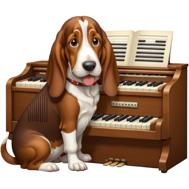 bassethound playing hammond emoji