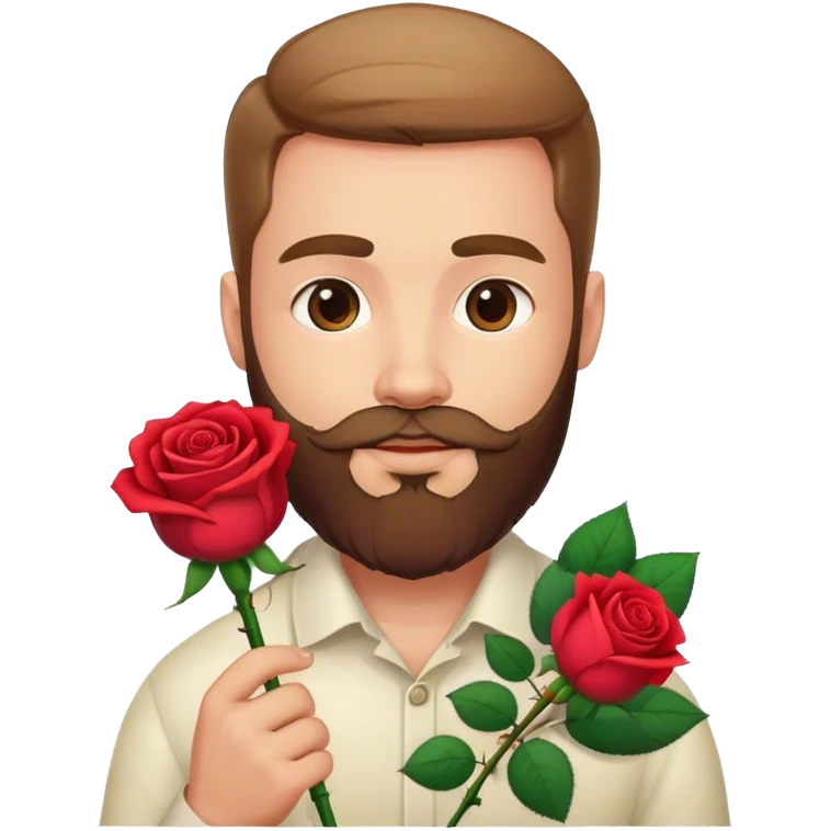 man with beard rose  emoji