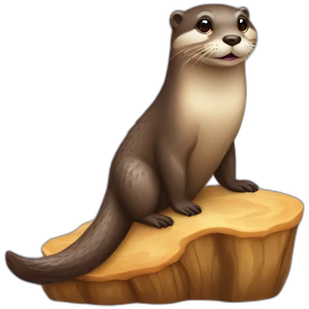 Loutre sur une tortu emoji