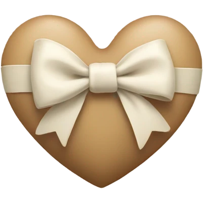 white heart with beige bow emoji