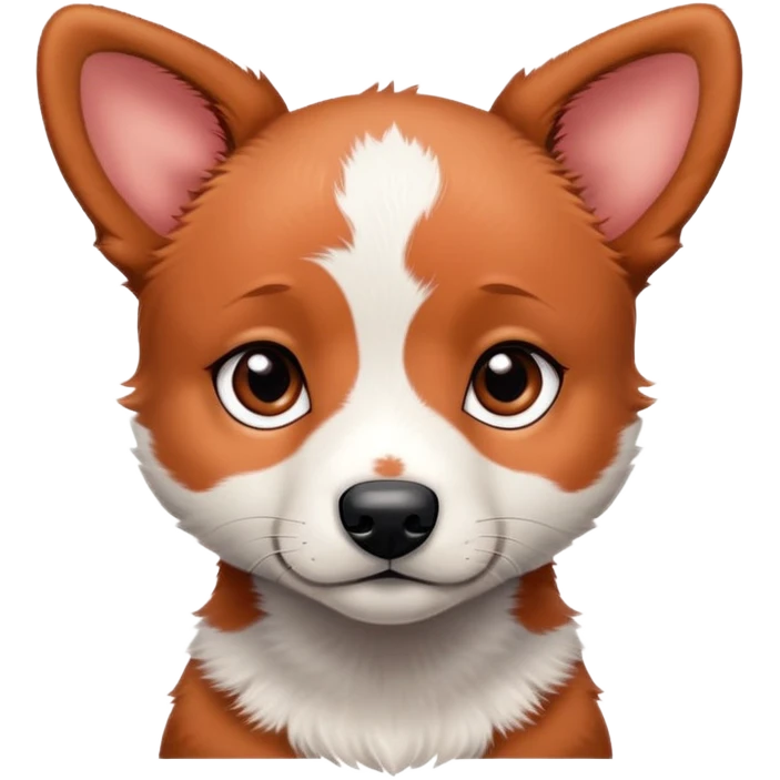 Red heeler puppy with head tilted curiously emoji
