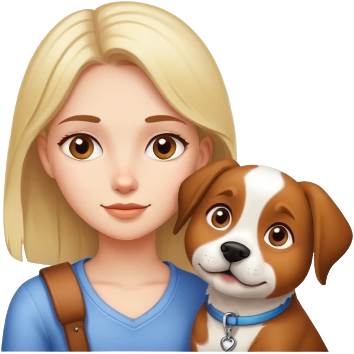 Dog and girl human  emoji