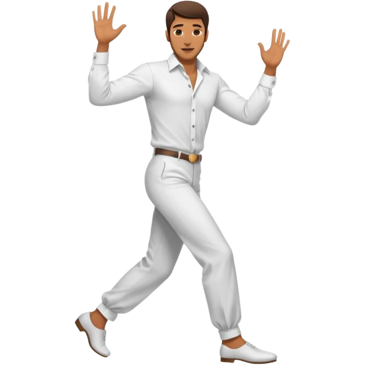 رجل وسيم ملامح عربية يرقص رقصة مون ووك emoji