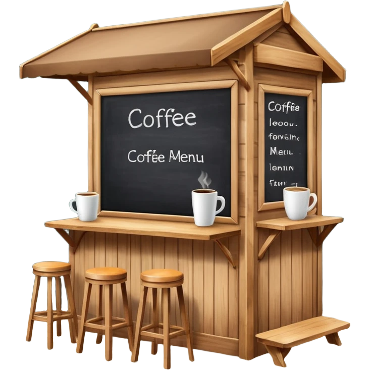 Coffee pop up stand booth front emoji