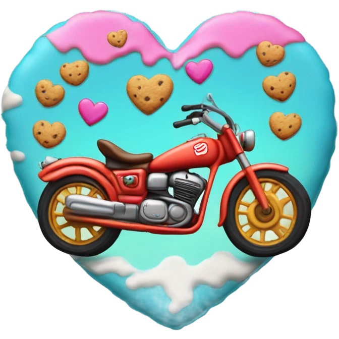 cookie heart with motorcycle  emoji