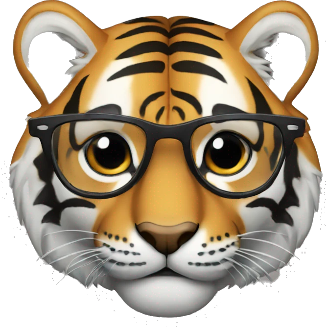 a tiger wearing hoodie and glases emoji