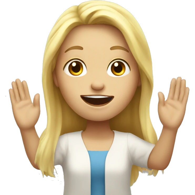 Blonde girl praising the lord emoji