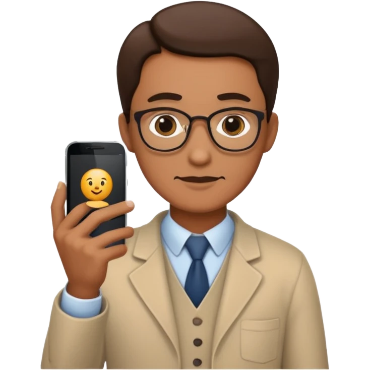 professor with phone emoji