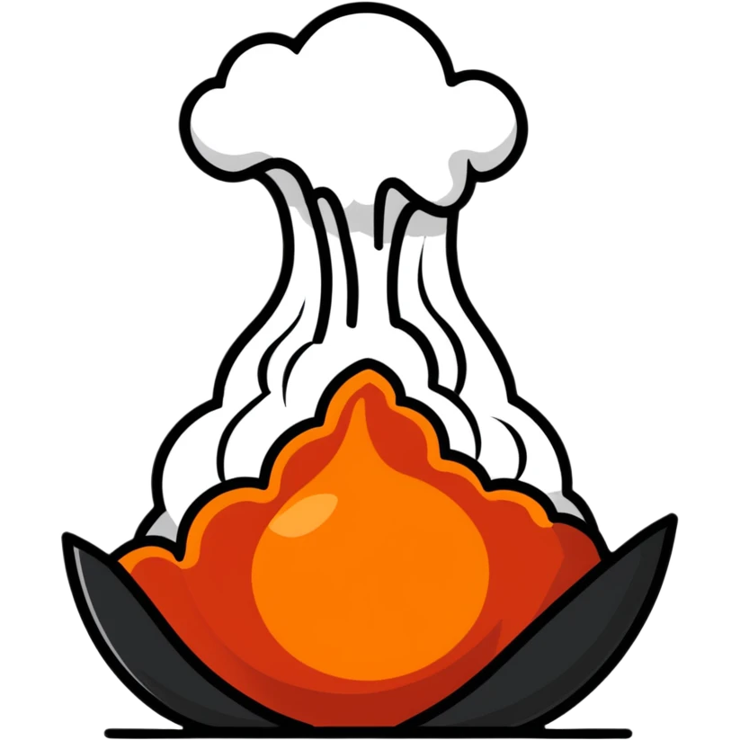 onion volcano erupting steam emoji